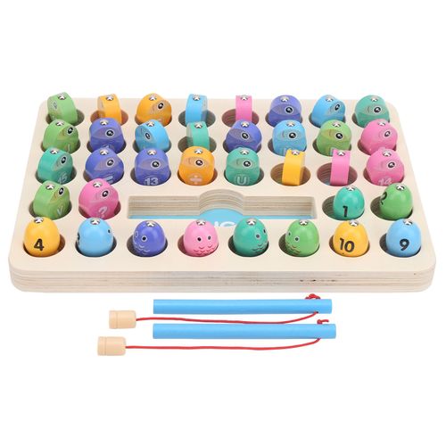 Jeu de peche magnetique en bois pour enfants, plateau de peche cognitif avec chiffres et lettres, jouet educatif, plateau de peche alphanumerique