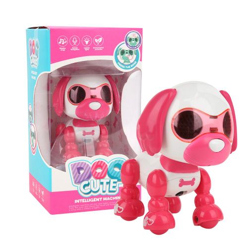 Jouet Electronique Intelligent A Capteur Tactile Pour Chien Robot, Jouet D'education Precoce Pour Enfants, Cadeau Pour Enfants, Rose Rouge