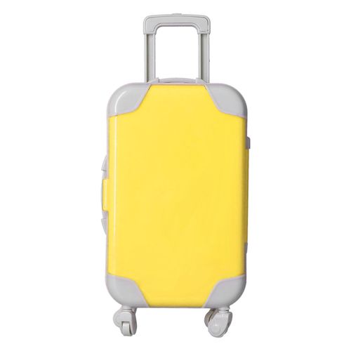 Valise simulee, vive, portable, exquise, accessoires pour poupees filles de 45 cm, jaune