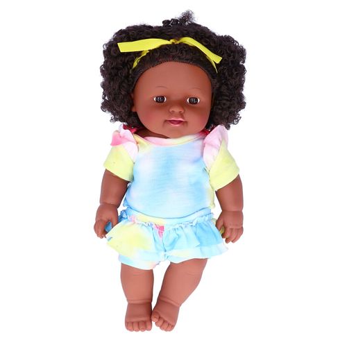 Jolie Poupee Africaine De 30 Cm, Simulation De Fille Noire, Jouet De Jeu De Role Pour Enfant, Cadeau D'anniversaire, Q12-080c