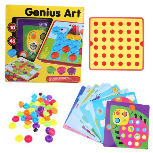 Puzzle A Ongles En Forme De Champignon Colore Pour Enfants, Planche A Assembler, Jouet Educatif Pour Enfants, Rouge