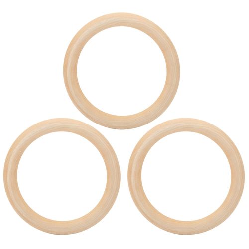 Lot De 3 Anneaux De Dentition En Bois Brut, Connecteurs Pour Pendentifs, Fabrication De Bijoux, Couleur Bois, 120 Mm/4,7 Pouces