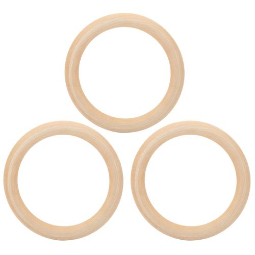 Lot De 3 Anneaux De Dentition En Bois Brut, Connecteurs Pour Pendentifs, Fabrication De Bijoux, Couleur Bois, 120 Mm/4,7 Pouces