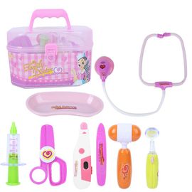 Coffret de jeu de docteur pour enfants, jeu educatif de simulation, jeu de role prescolaire, jouets roses