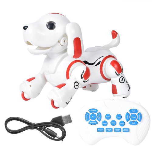 Robot chien electronique intelligent a capteur tactile, telecommande, jouet educatif pour enfants, cadeau pour enfants, rouge