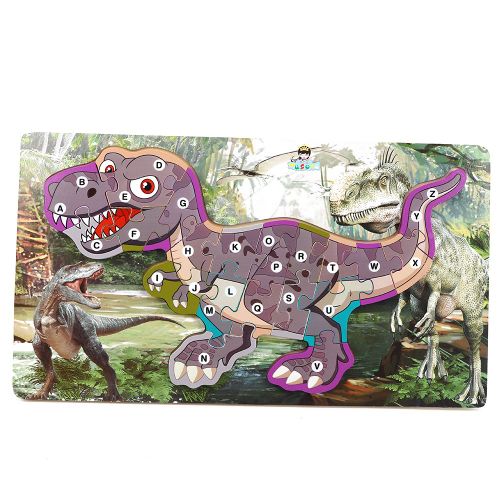 Puzzle En Bois Dinosaure, Jouet Educatif Pour Enfants, Alphabet Et Chiffres, N¡Ã 1 (Alphabet)