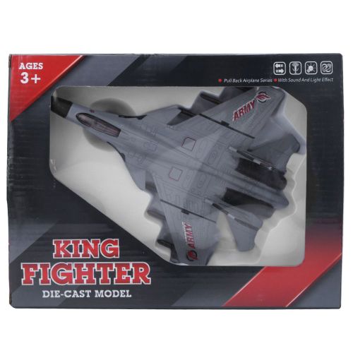 Modele D'avion En Alliage De 23 Cm Avec 5 Lumieres, Jouet Pour Enfants, Cadeau Gris Et Bleu