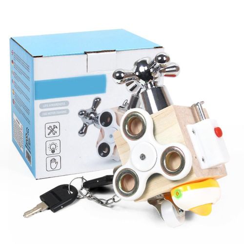 Jouets educatifs Montessori pour bebe, assiette en bois amusante pour enfants, entrainement pratique des capacites, boite verrouillable