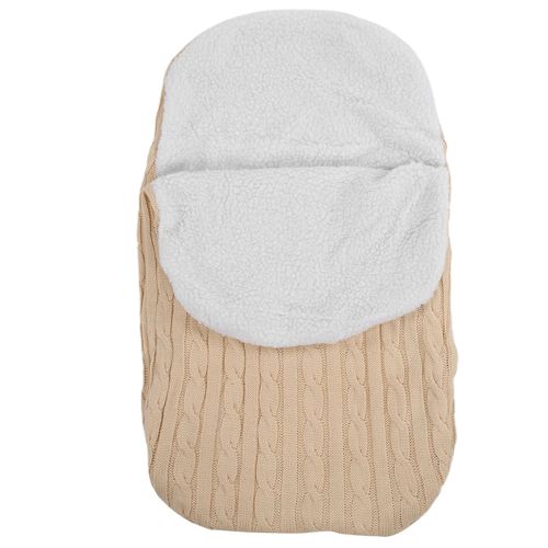 Gigoteuse Pour Nouveau-Ne, Douce Et Chaude, Tricotee, Couverture Pour Poussette, Beige