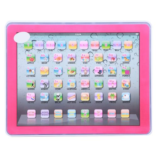 Tablette educative pour enfants, jouet educatif pour apprendre l'anglais, rose