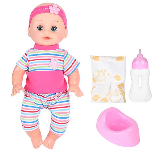 Poupee bebe jouet educatif tres simule pour enfants, jeu de simulation avec effet sonore SY004-10 rose