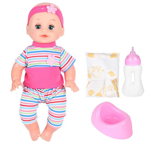 Poupee bebe jouet educatif tres simule pour enfants, jeu de simulation avec effet sonore SY004-10 rose