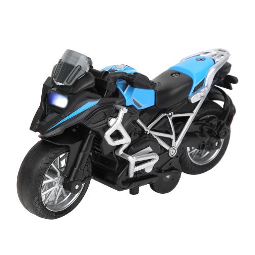 Moto en alliage a l'echelle 1:14, jouet pour enfants, modele de simulation, musique legere, bleu
