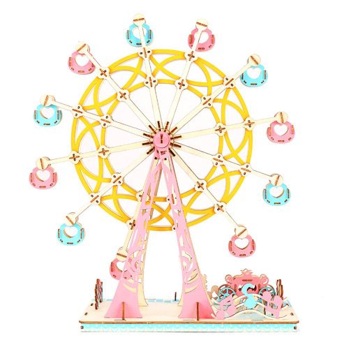 Puzzle En Bois Pour Enfants, Grande Roue, Jouet Educatif A Monter Soi-Meme