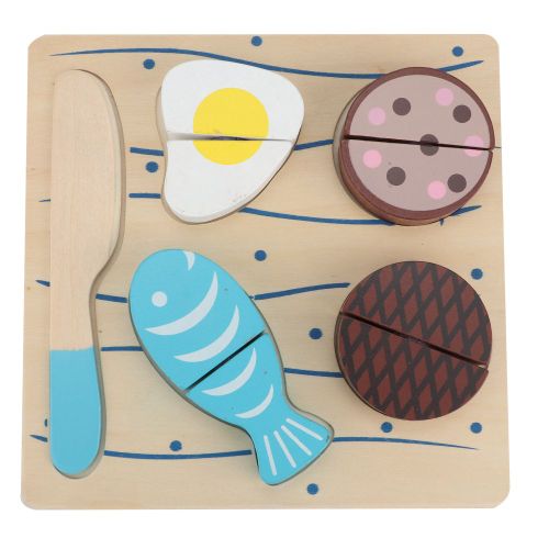 Simulation De Fruits Et Legumes En Bois Coupes, Jouets Educatifs Interactifs Pour Enfants, Poissons De L'ocean