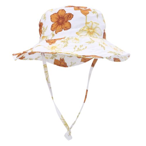 Chapeau De Soleil De Plage Pour Bebe, Respirant, Tendance, Motif Floral, Pour Enfants, Kaki