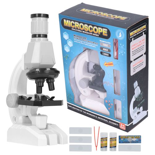 Kit de microscope pour debutants 100X, 400X, 1200X, loupe LED, jouet educatif pour enfants 2510