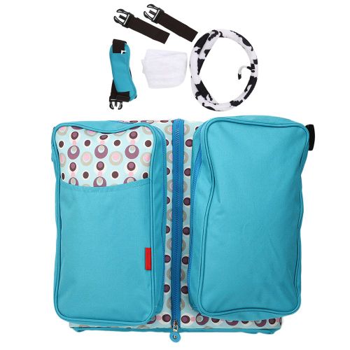 Sac A Langer Multifonction Portable Et Pliable Pour Bebe, Grande Capacite (Bleu)