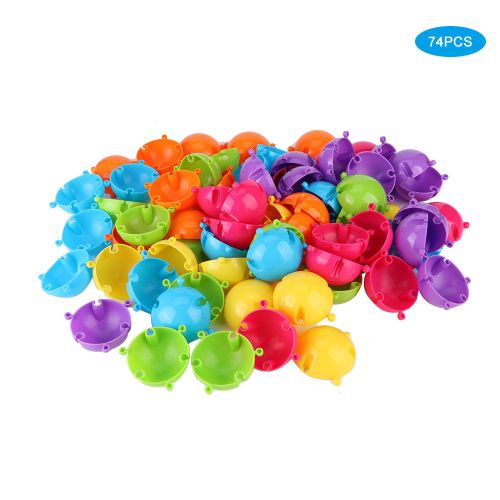 Puzzle interactif de 74 pieces pour enfants, forme ronde, jouet educatif