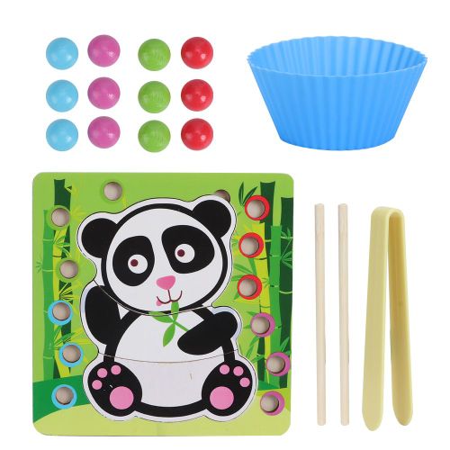 Jeu de perles a clipser pour enfants, puzzle d'entrainement, baguettes, jeu d'association pour nourrissons, jouet educatif, panda