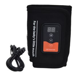 Chauffe-Lait Usb Multifonction Reglable Avec Ecran Lcd, Controle Intelligent, Chauffe-Biberon Portable Pour La Maison Et Les Voyages, Noir, Usb Type C Avec Controleur De Temperature