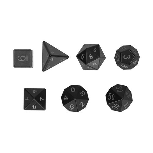 Lot de 7 des electroniques lumineux polyedriques pour jeux de societe, noir