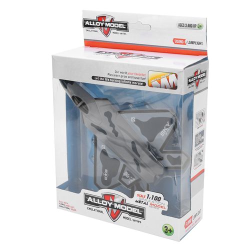 Modele d'avion F-22 a retrofriction, en alliage hautement simule, avec son et lumiere, gris et vert militaire