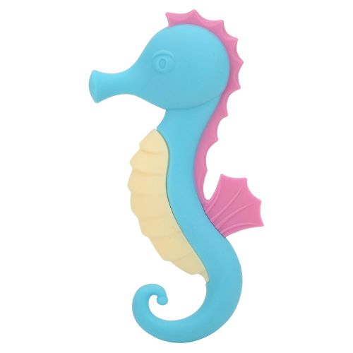 Anneau De Dentition En Silicone Pour Bebe, Motif Hippocampe, Jouet De Dentition Pour Enfants, Bleu