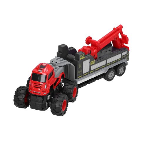 Voiture Jouet A Inertie En Alliage Rouge, Remorque De Sauvetage Simulee Avec Pneus En Caoutchouc, Pour Tout-Petits, Cadeaux De Fete Pour Enfants, Rouge