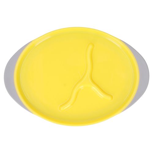 Assiettes Pour Bebe, Assiettes Divisees Pour L'apprentissage De L'auto-Alimentation, Ustensiles Pour Tout-Petits, Jaunes