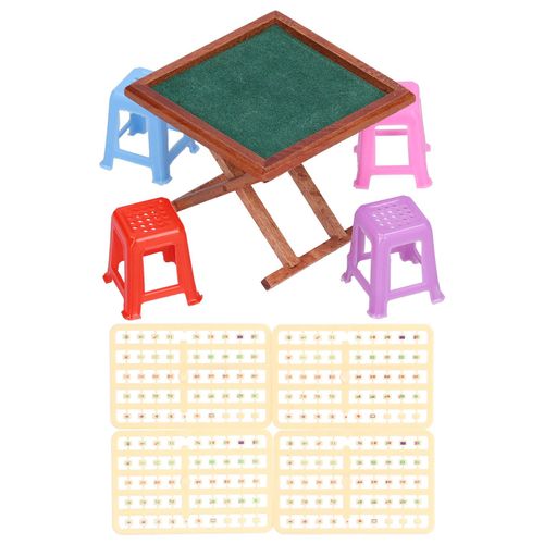 Table de Mahjong miniature pour maison de poupee 1:12, table de Mahjong haute simulation avec chaise, modele Mahjong, table de Mahjong pour maison de poupee