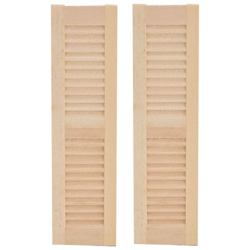 Lot De 2 Volets Miniatures En Bois Non Peints Pour Maison De Poupee 1:12, Accessoires Decoratifs Pour Fenetre