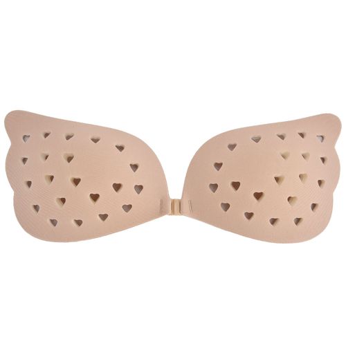 Soutien-Gorge Adhesif Sans Couture Pour Femme, Cache-Tetons Sans Bretelles Avec Boucle Frontale, Pour Robe Dos Nu, Couleur Chair