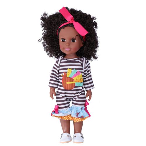Poupee bebe africaine de 14 pouces, peau noire, jouet mignon et realiste, poupee bebe fille reborn, cadeau pour enfants