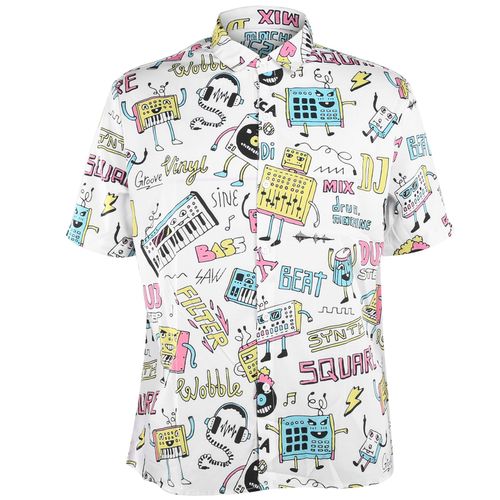 Chemise A Manches Courtes Et Col Rabattu Pour Homme, Imprime Dessin Anime, Style Decontracte, Pour L'ete, Ce011014, Taille Xxl