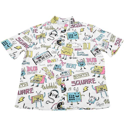 Chemise A Manches Courtes Et Col Rabattu Pour Homme, Imprime Dessin Anime, Style Decontracte, Pour L'ete, Ce011014 L