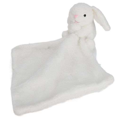Couverture De Securite Pour Bebe Lapin, Adorable Serviette Apaisante En Peluche Douce Pour Bebe, Serviette Apaisante En Peluche Blanche Pour Bebe