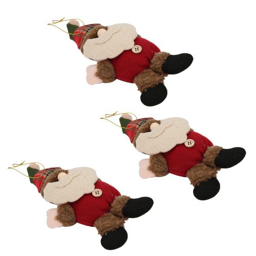 Lot de 3 decorations de Noel a suspendre, style Pere Noel, poupee, jouet, cadeau