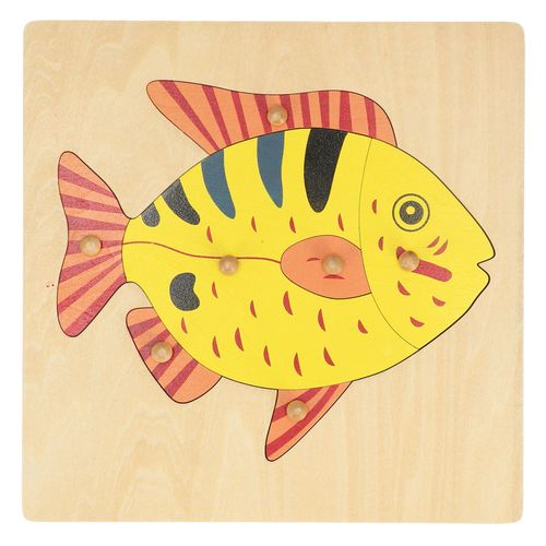 Puzzle en bois pour tout-petits, jouet Montessori en forme d'animal, cadeau educatif pour l'apprentissage precoce, panneau Ohye Fish