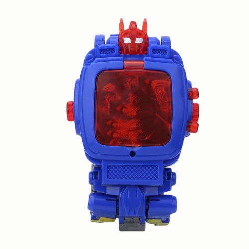 Montre-Bracelet Robot Transformable A Affichage Numerique Pour Enfants, Jouet Electrique, Bleu