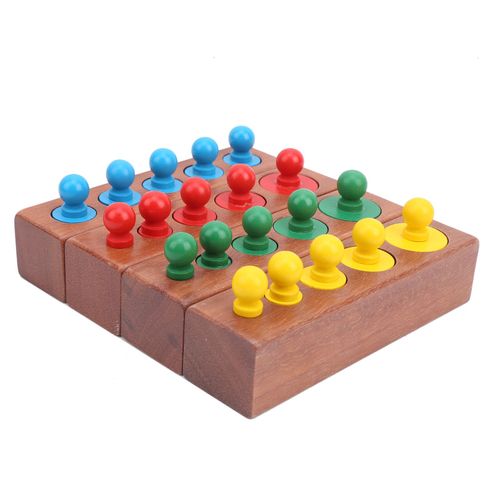Jeu de douilles cylindriques en bois, jouets sensoriels Montessori, apprentissage precoce, cadeau pour bebe