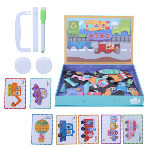 Puzzle Magnetique En Bois, Figurine, Jouet Educatif Precoce Pour Enfants, Cadeau, Trafic
