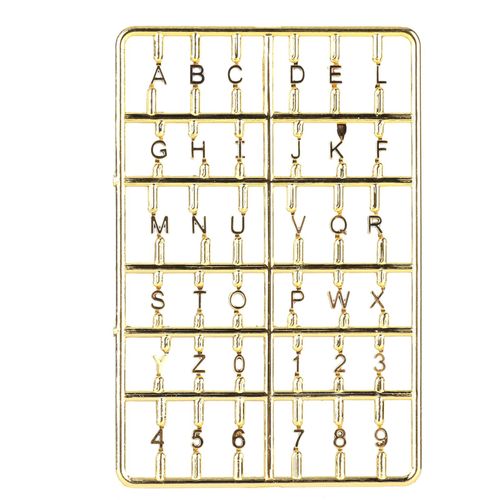 Ensemble de lettres et chiffres pour maison de poupee 1/12, accessoire de porte d'entree miniature a faire soi-meme, dore
