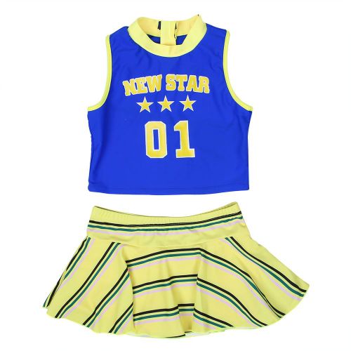 Maillot De Bain Fendu Pour Bebe Fille, Mignon, Type Jupe, Raye, Pour Enfants, Ete, Taille L