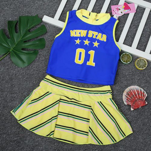 Maillot De Bain Fendu Pour Bebe Fille, Mignon, Jupe Type Raye, Maillot De Bain D'ete Pour Enfants, Taille Xxl