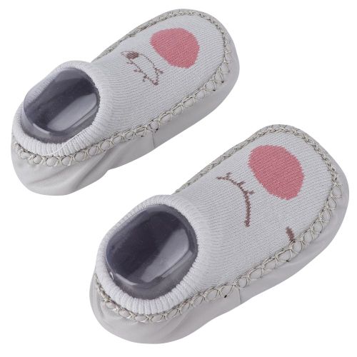 Chaussures D'interieur Antiderapantes En Coton Melange Pour Bebe Et Tout-Petit (Gris Clair, Taille L)