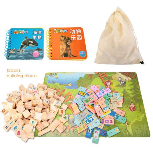 Dominos En Bois, 180 Pieces, Jeu De Construction Educatif Pour Enfants, Jm-Ym-Rw4dpt-180