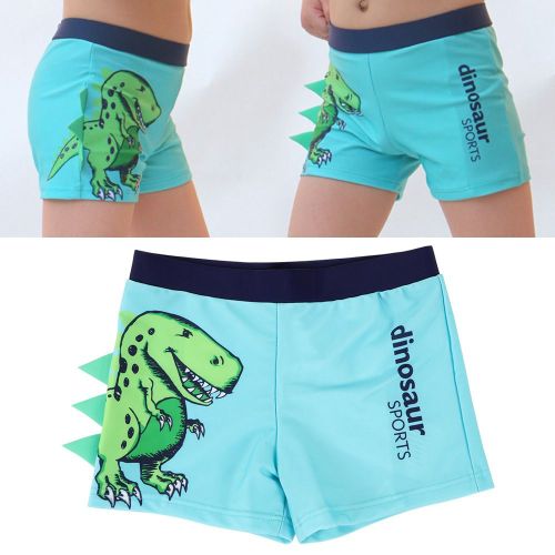 Maillot De Bain Bebe A Angle Plat, Imprime Dinosaure, Bleu Ciel, Taille 2xl