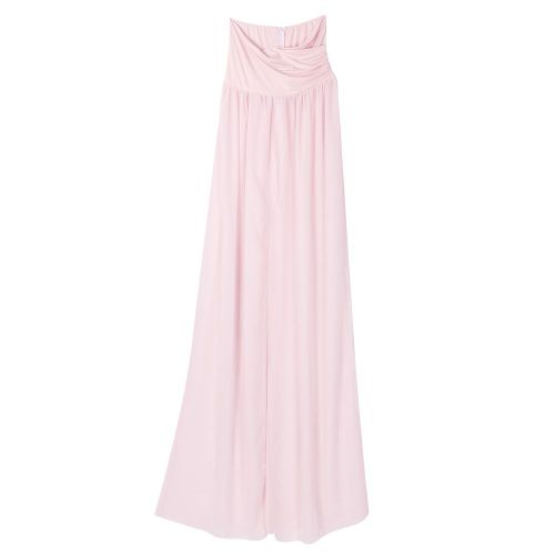 Robe De Maternite Unie A Epaules Denudees Pour Femmes Enceintes, Ideale Pour La Photographie (Rose)