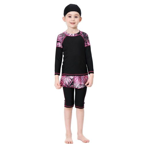 Maillot De Bain Deux Pieces Traditionnel Pour Fille Musulmane (Noir 90 Cm)